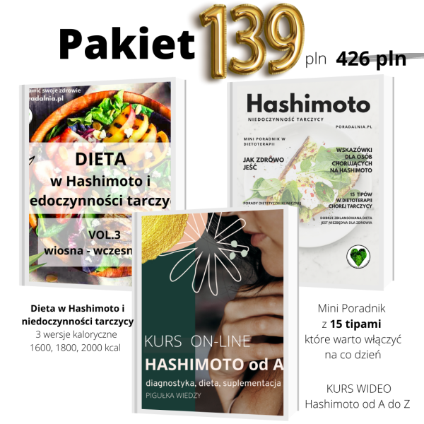 PAKIET Jadłospis w Hashimoto i niedoczynności tarczycy + Mini Poradnik + KURS Wideo